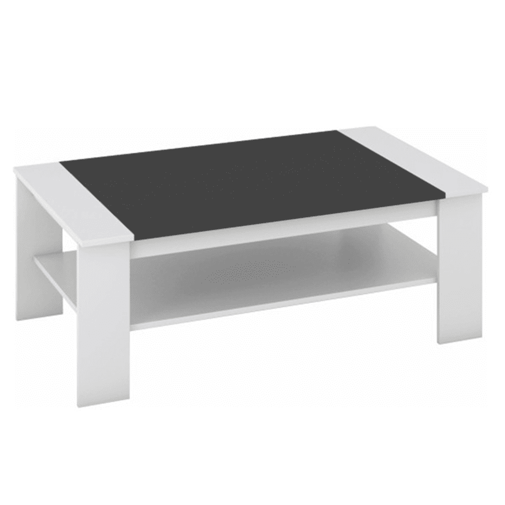 KONDELA Konferenčný stolík, biela / čierna, BAKER